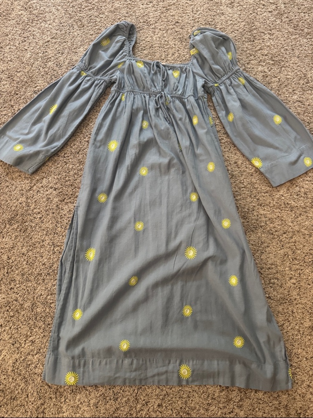 Free People Dusty Blue Emory Midi Dress